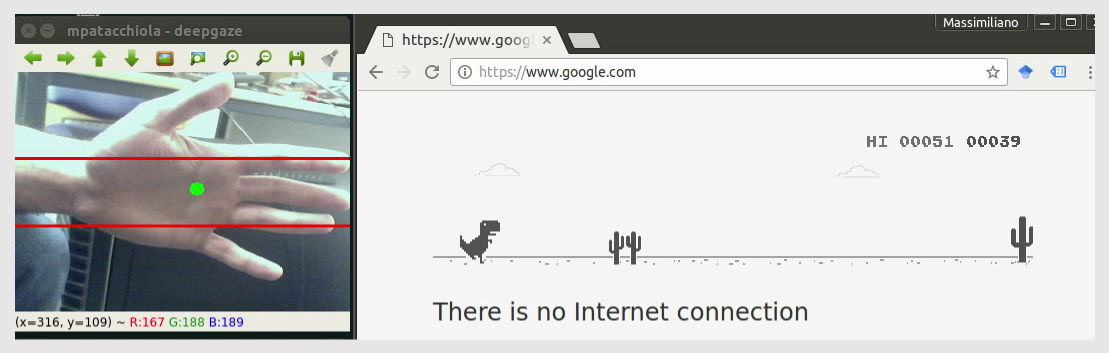 Playing Chrome's T-Rex Game with Facial Gestures